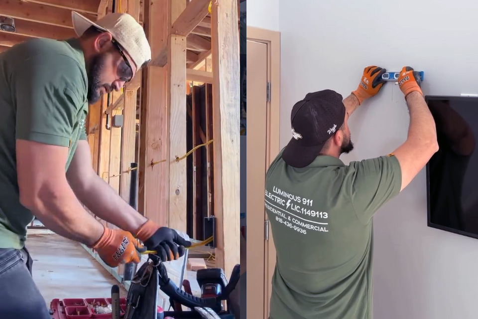 Certified LA Electrician working on a panel